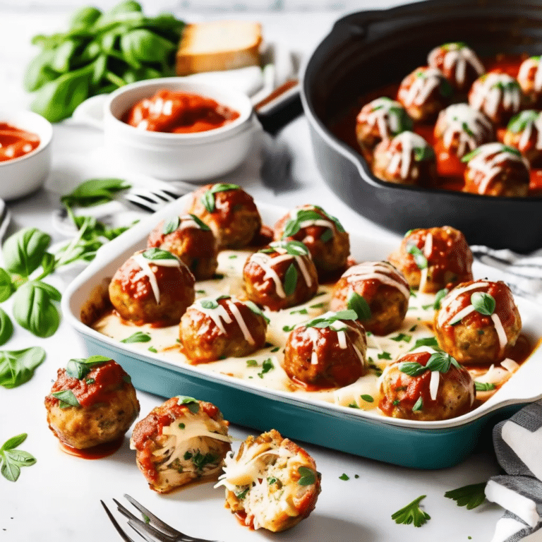 Mozzarella-Stuffed Chicken Meatballs