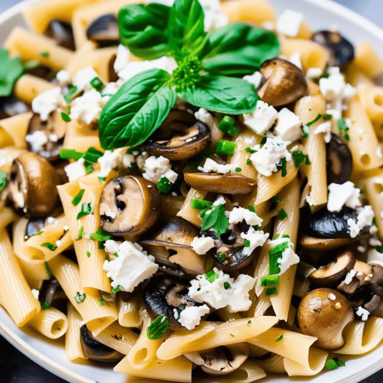 Mushroom Feta Pasta
