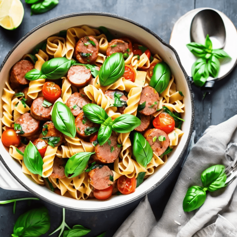 One Pot Sausage and Basil Pasta