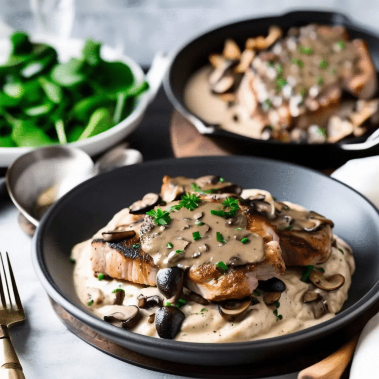 Peppered Pork with Mushroom Sauce