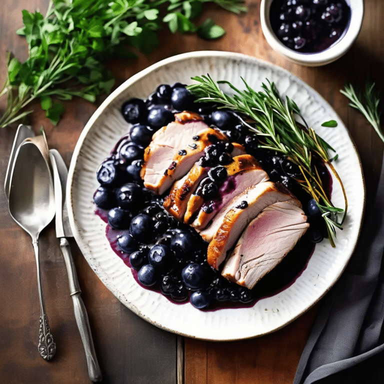 Pork With Blueberry Herb Sauce