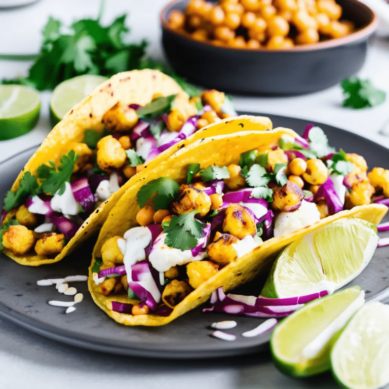 Roasted Cauliflower Chickpea Tacos