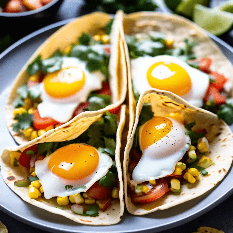 Roasted Corn And Fried Egg Tacos