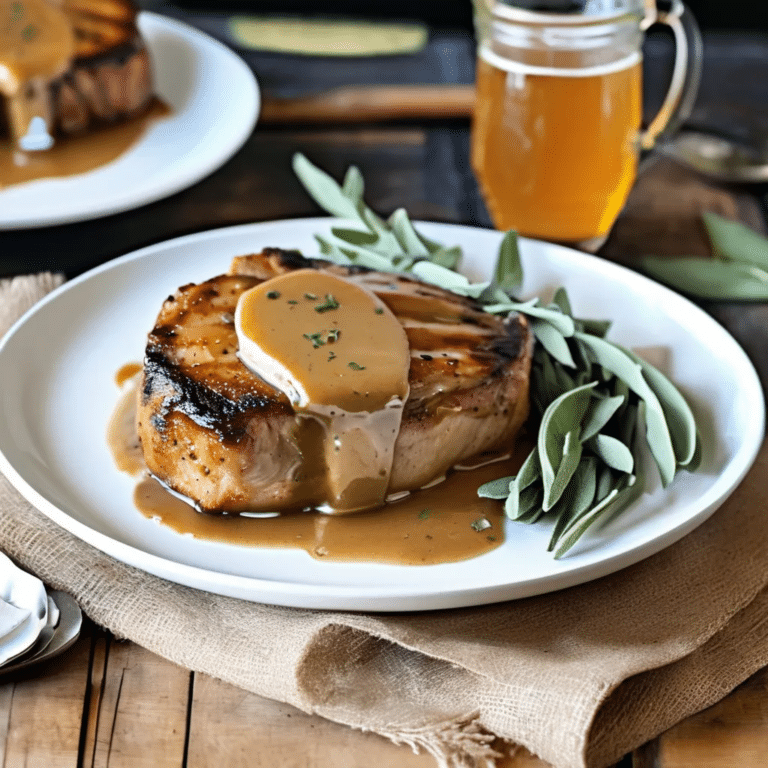 Sage Pork Chops with Cider Pan Gravy