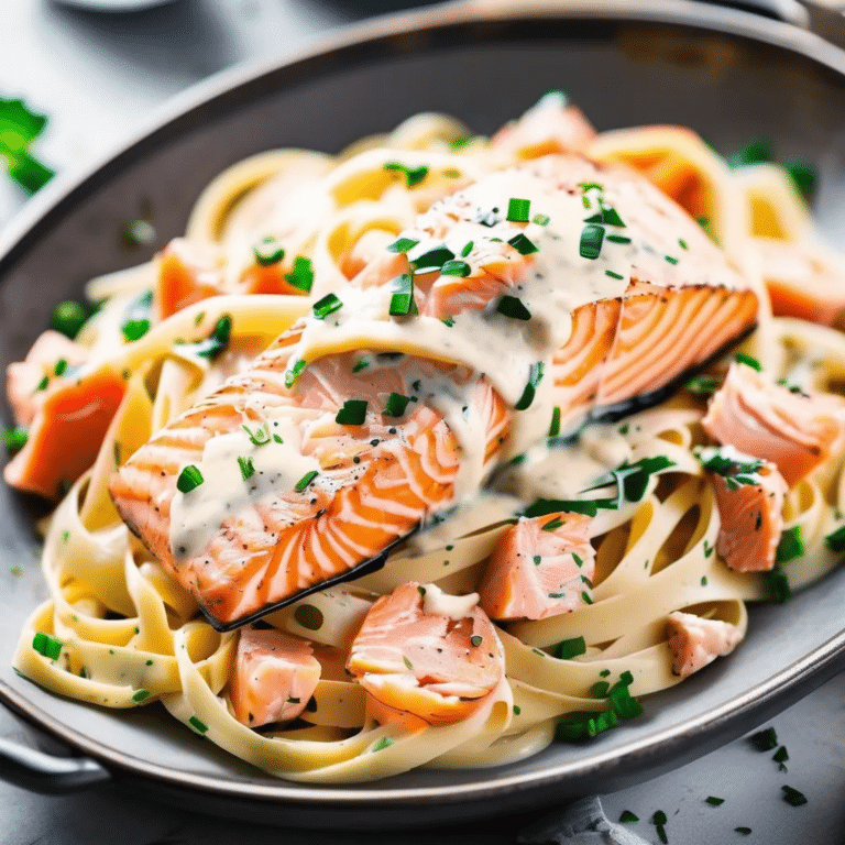 Salmon Fettuccine Alfredo