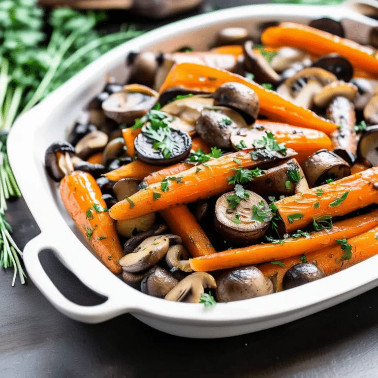 Savory Roasted Carrots with Mushrooms