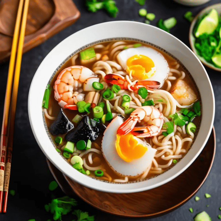 Shrimp and Scallops Ramen Soup