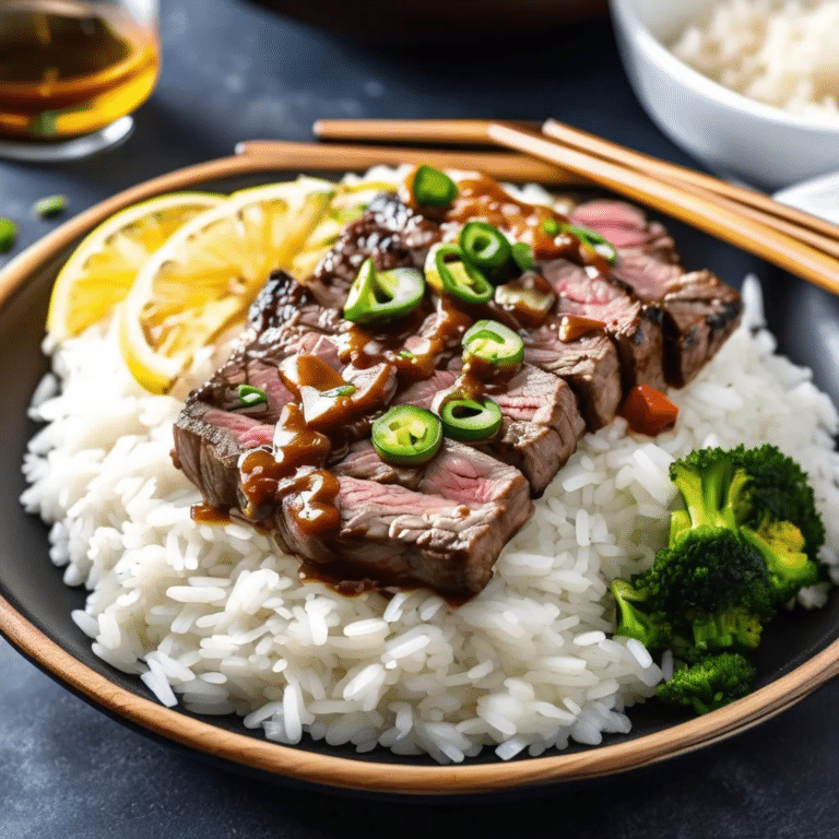Sirloin Strips over Rice