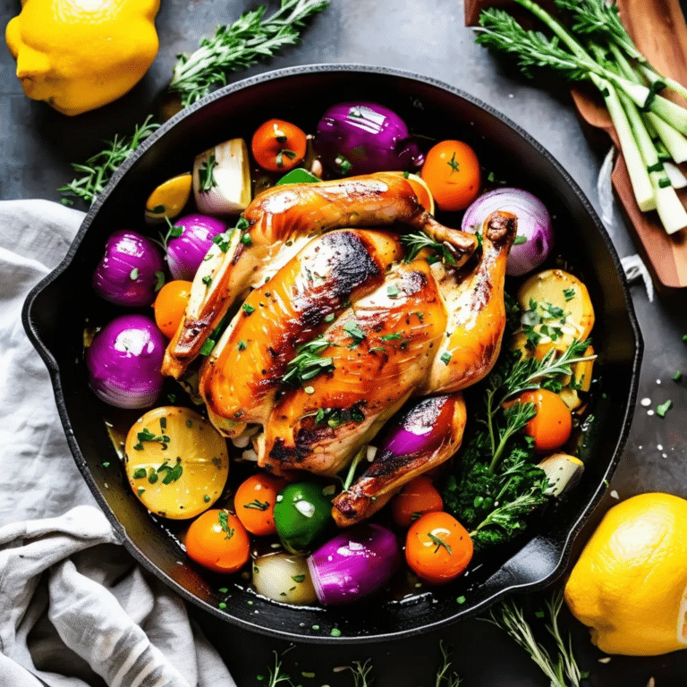 Skillet Roasted Chicken and Vegetables
