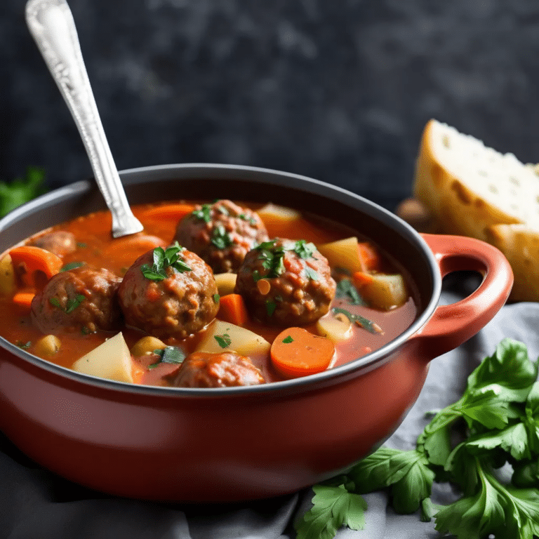 Slow-Cooked Meatball Soup