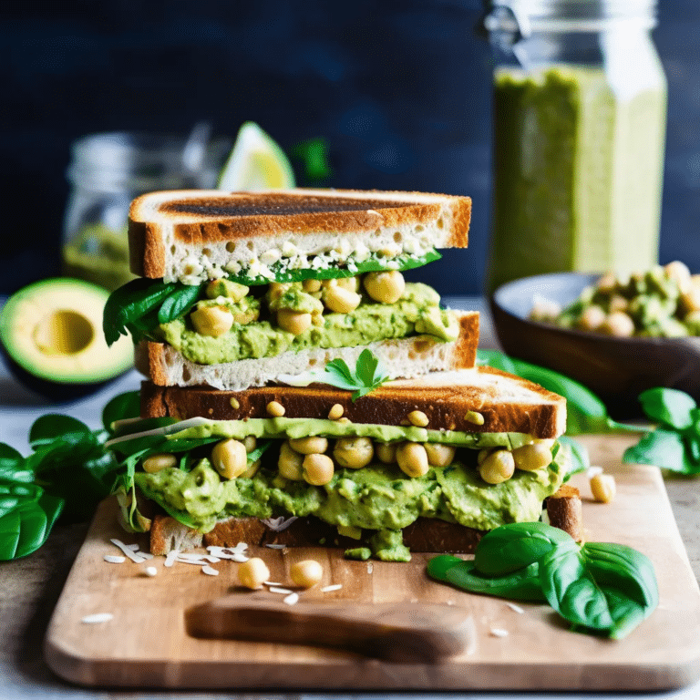 Smashed Chickpea, Avocado, And Pesto Salad Sandwich