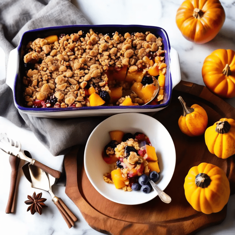 Spiced Squash and Fruit Crumble