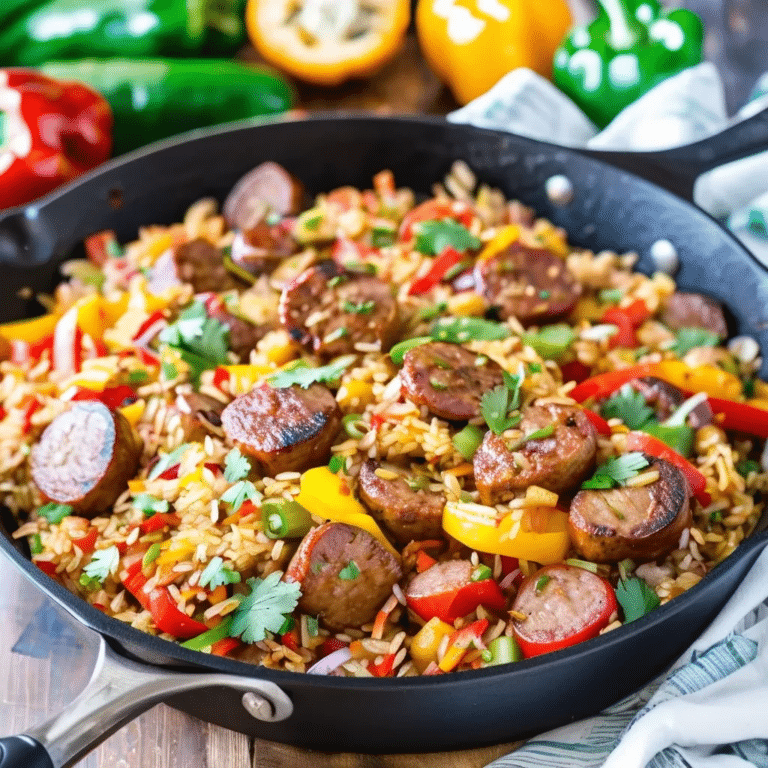 Spicy Cajun Sausage And Rice Skillet