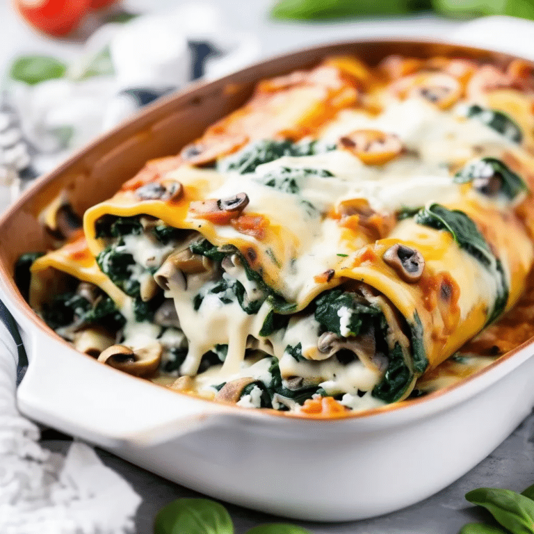 Spinach Mushroom Cannelloni