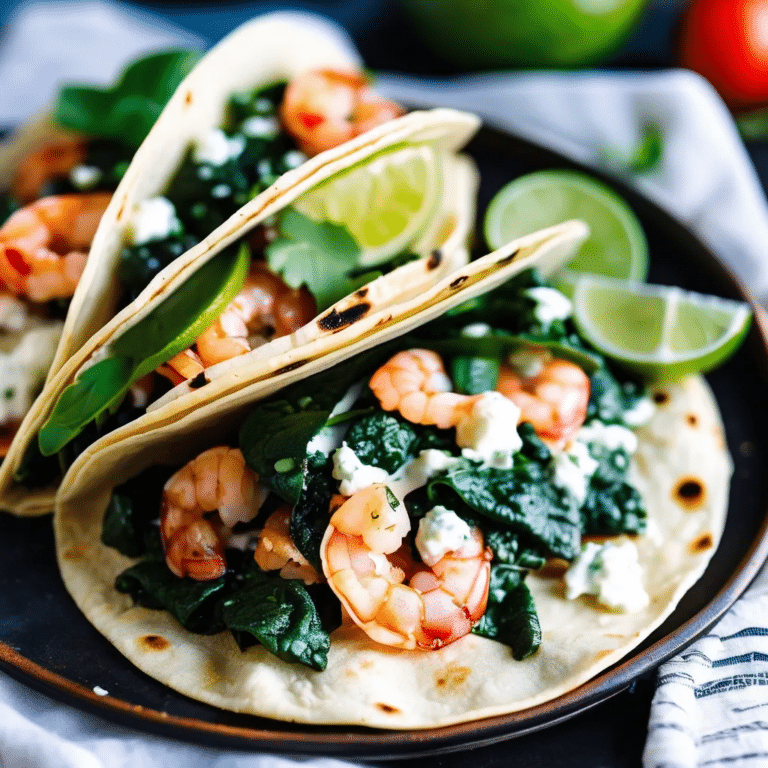 Spinach, Shrimp And Ricotta Tacos