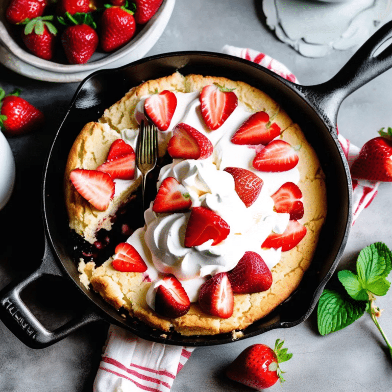 Strawberry Buttermilk Skillet Shortcake