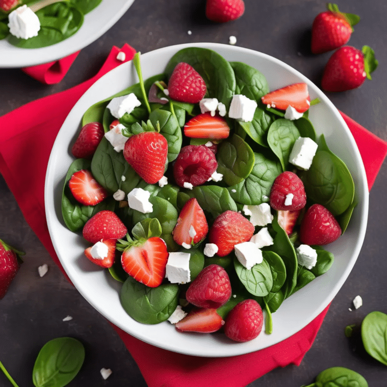Strawberry Spinach Salad with Raspberry Dressing