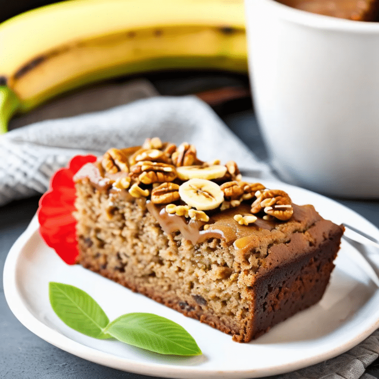 Sugarless Banana Walnut Cake