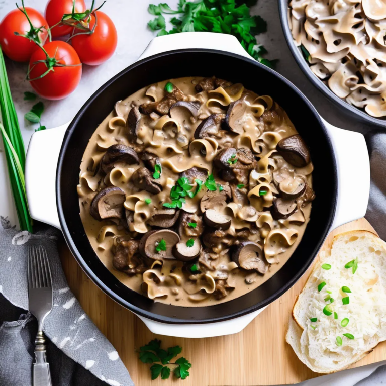 Tangy Beef Mushroom Stroganoff