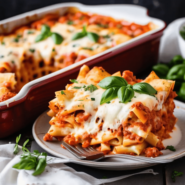 Three Cheese Baked Ziti