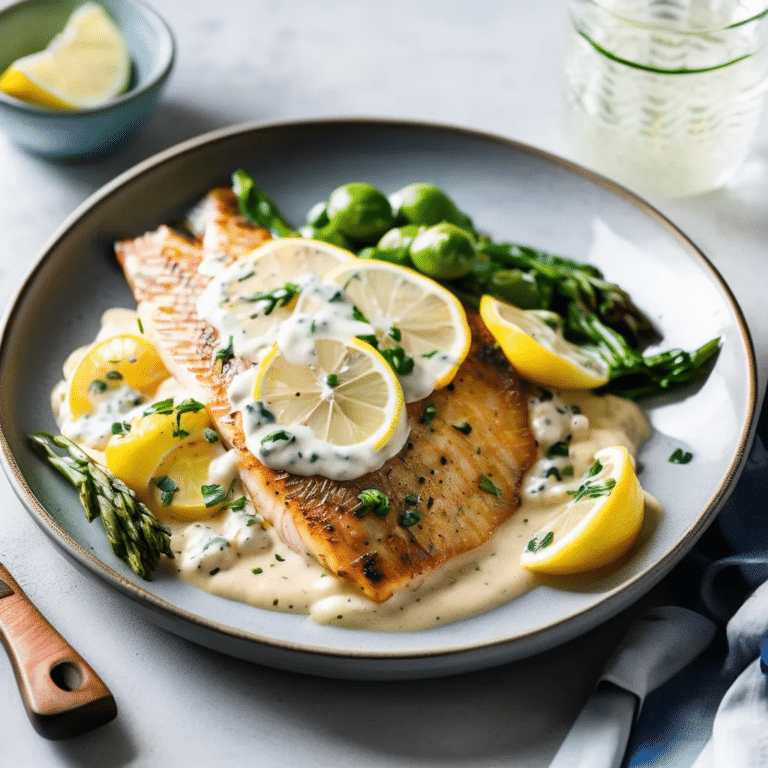 Tilapia With Lemon-Boursin Cream Sauce