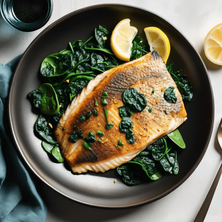 Tilapia With Sauteed Spinach