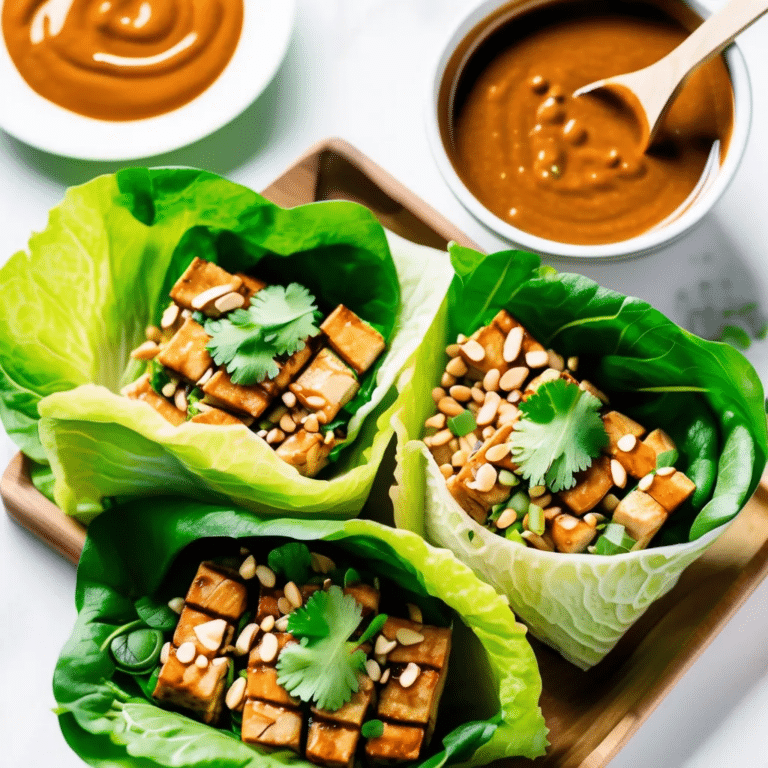 Tofu And Brown Rice Lettuce Wraps With Peanut Sauce