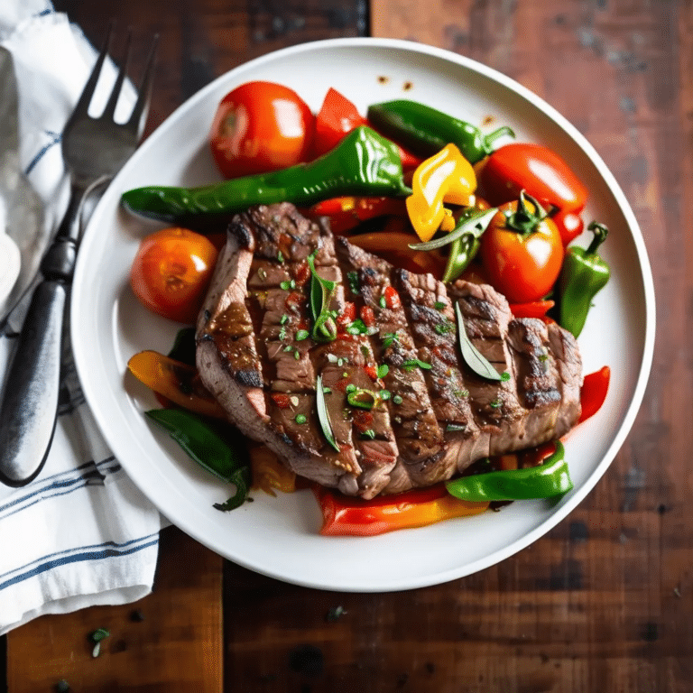 Tomato and Pepper Sirloin Steak