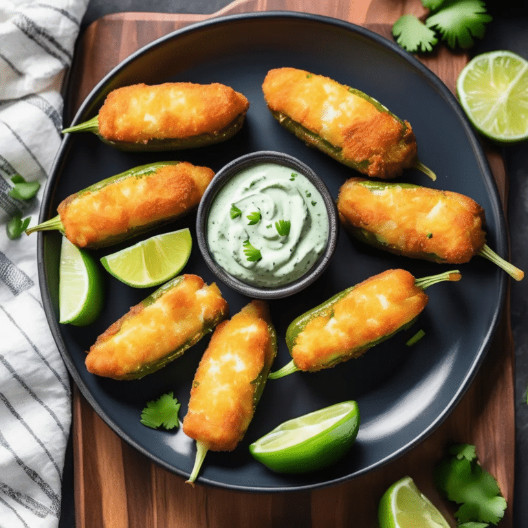 Jalapeno Poppers with Lime Cilantro Dip