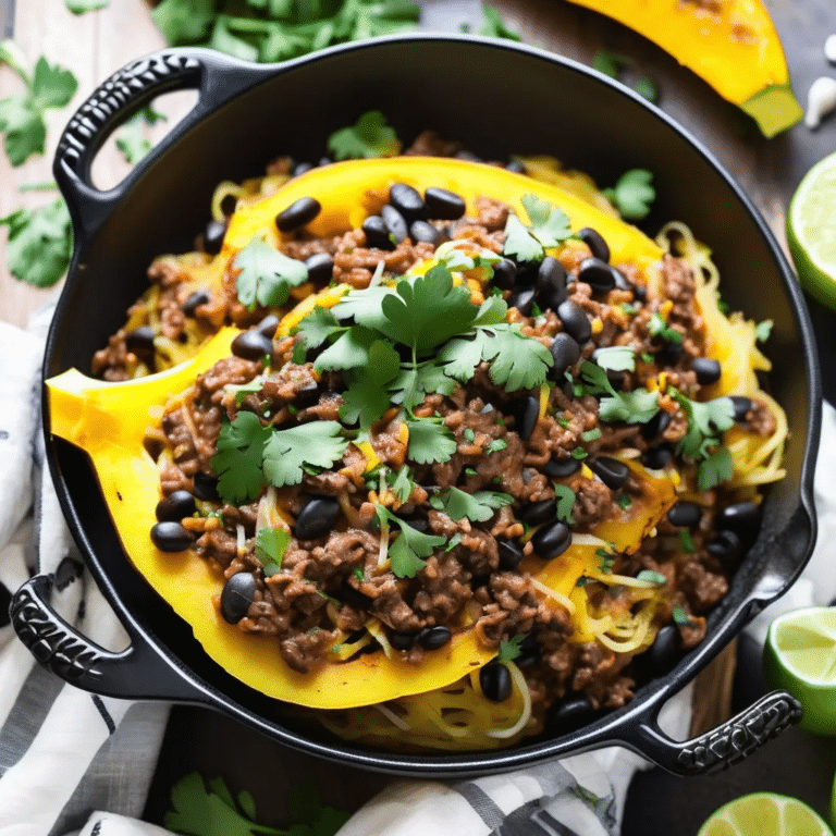 Beef and Black Bean Spaghetti Squash