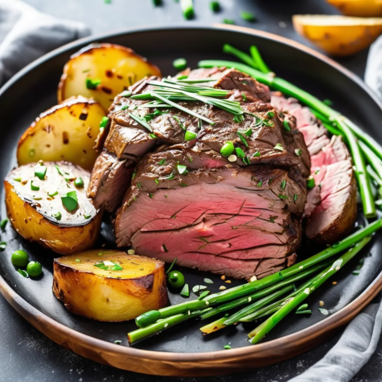 Roast Beef With Chive Roasted Potatoes