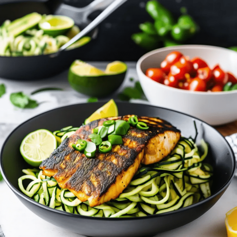 Blackened Tilapia With Zucchini Noodles