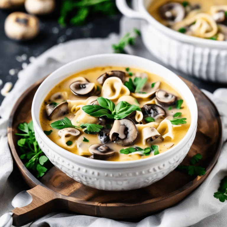 Mushroom Tortellini Soup