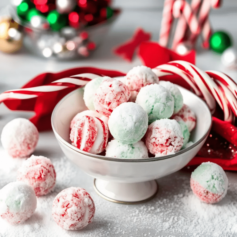 Candy Cane Snowballs