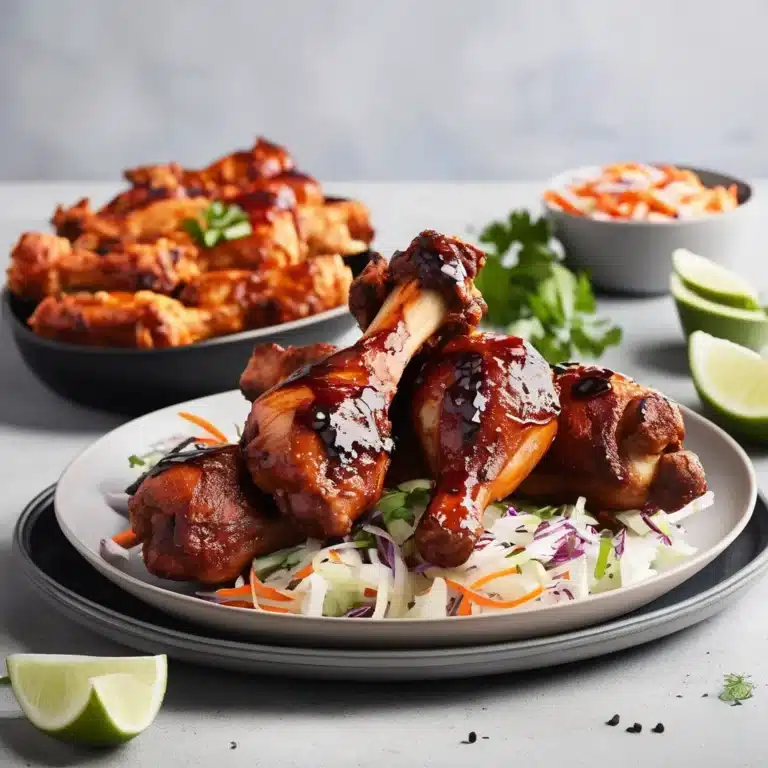 BBQ Drumsticks with Slaw