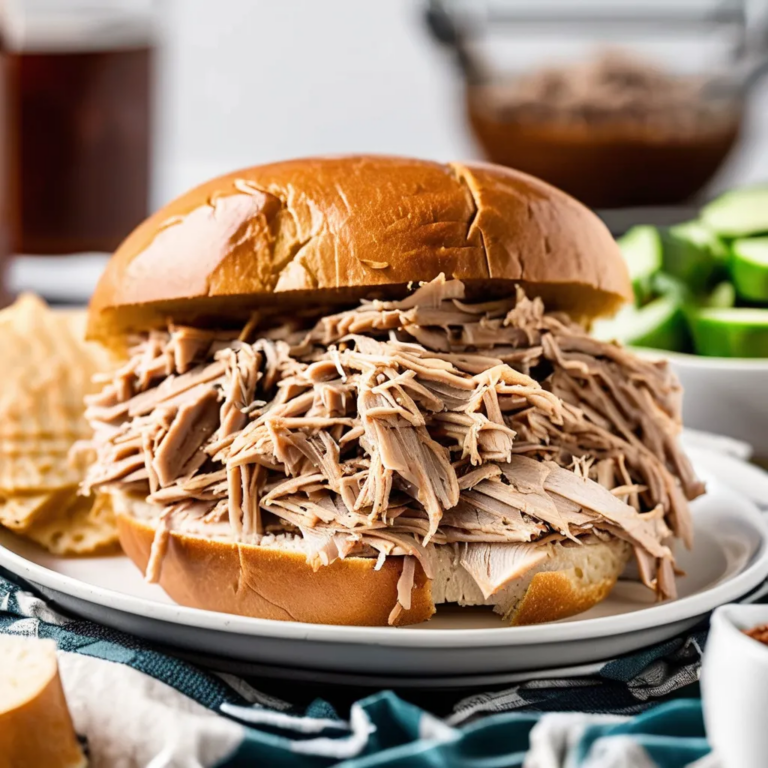 Slow Cooker Shredded Turkey Sandwiches