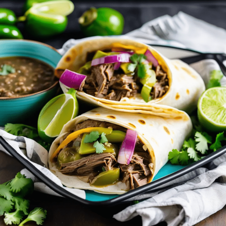Slow-Cooked Green Chili Beef Burritos