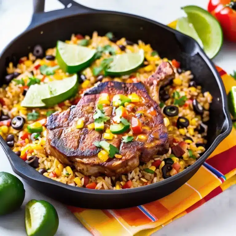 Tex-Mex Pork Chops and Rice Skillet
