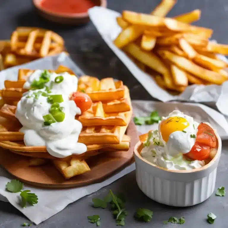 Loaded Sour Cream and Onion Waffle Fries