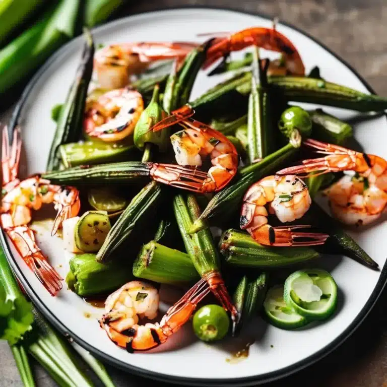 CHARRED OKRA AND SHRIMP