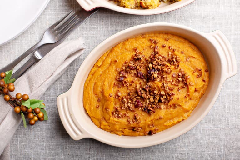 SPICY SAVORY MASHED SWEET POTATO