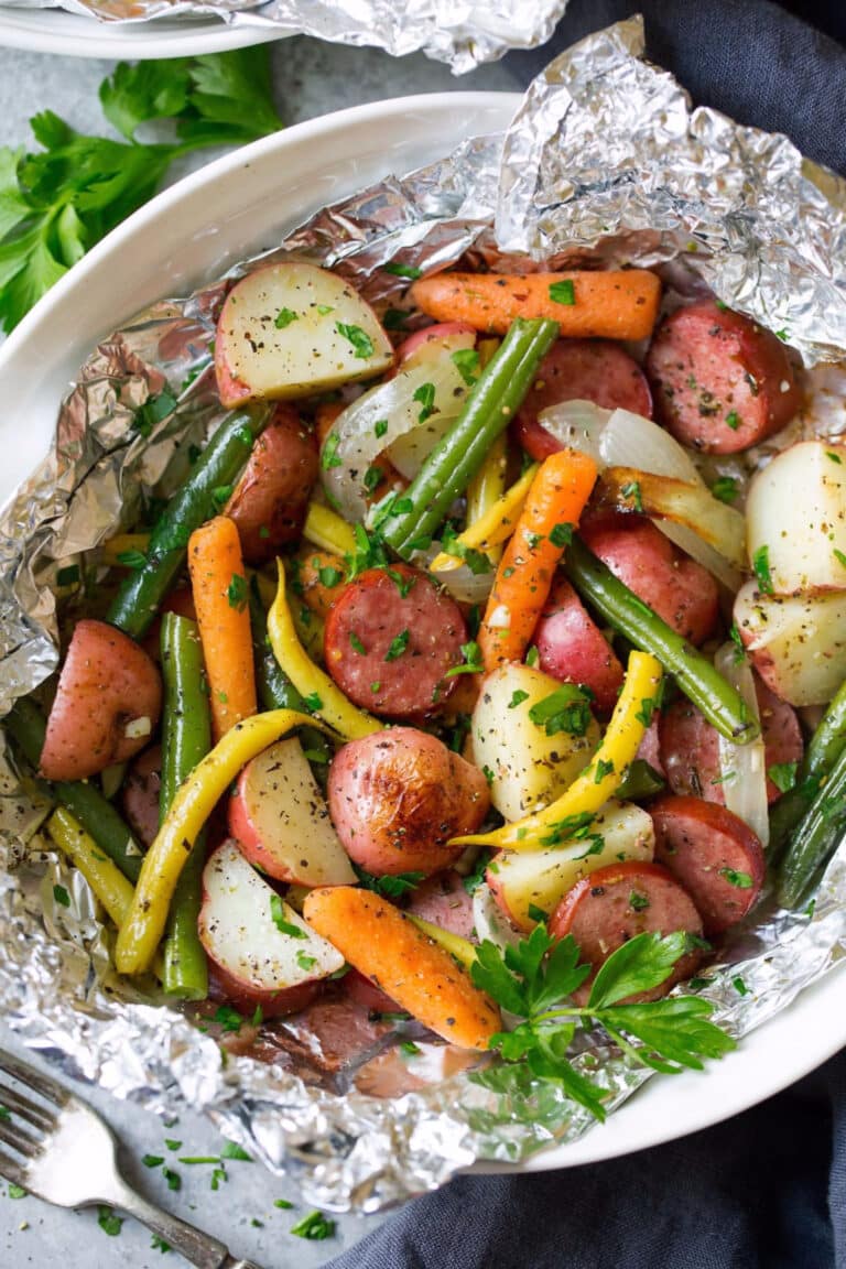 GRILLED ITALIAN SAUSAGE VEGGIES IN FOIL