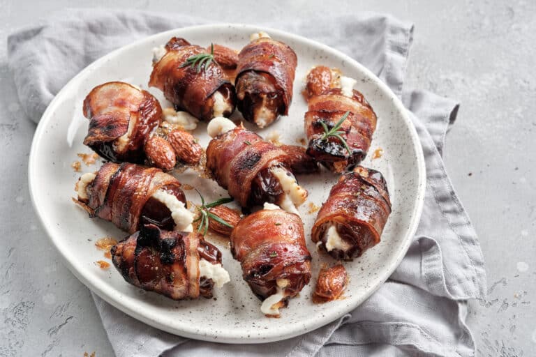 BACON-WRAPPED DATES WITH GOAT CHEESE