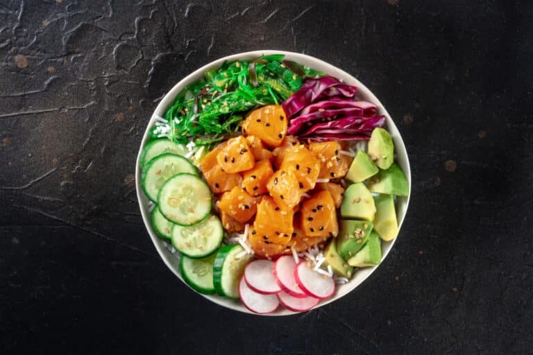 Spicy Salmon Salad Rice Bowl
