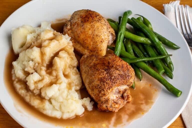 Slow Cooker Chicken Thighs, Green Beans, and Potatoes