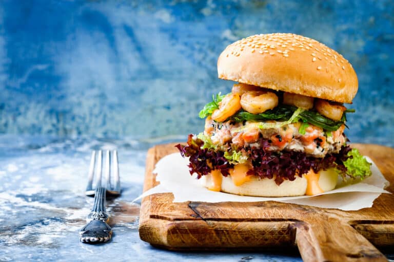 Prawn & Salmon Burgers With Spicy Mayo