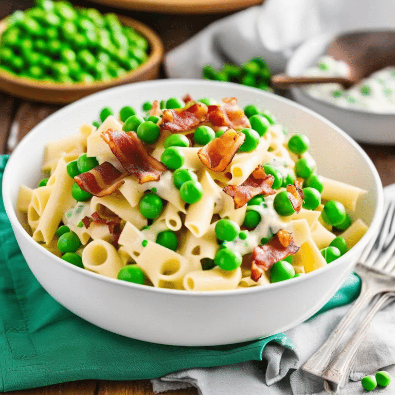 Alfredo With Peas & Bacon