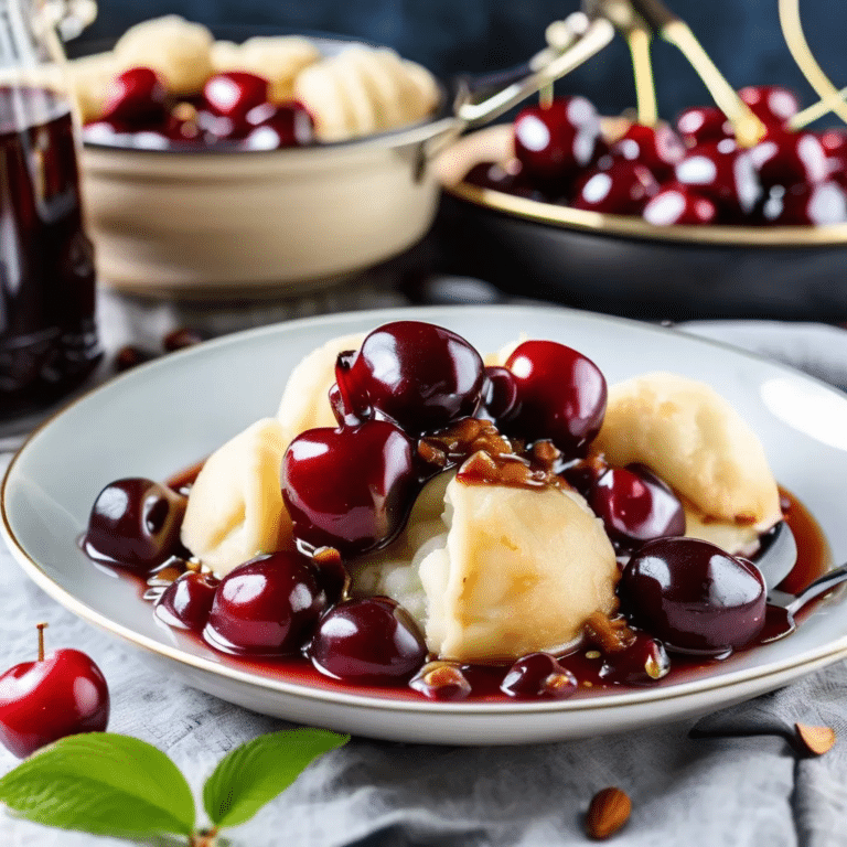 Amaretto Cherries with Dumplings