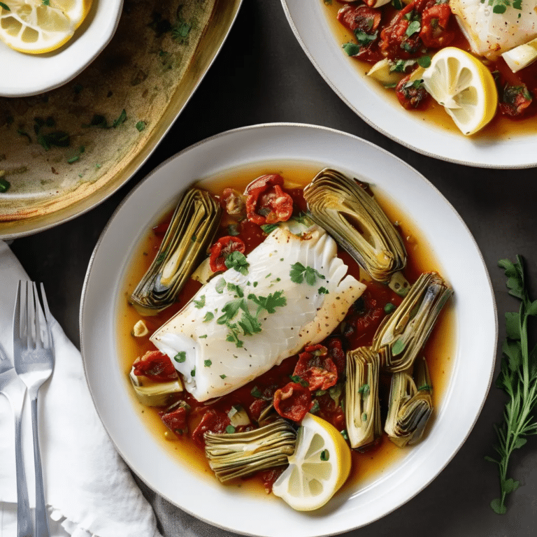 Artichoke Cod With Sun-Dried Tomatoes