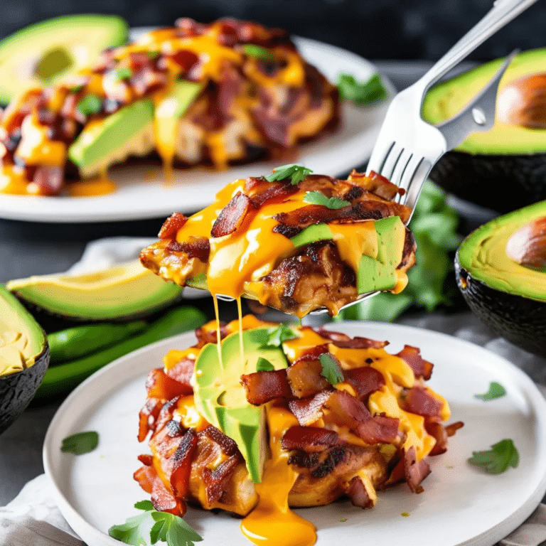 BBQ, Avocado, Bacon And Cheddar Chicken